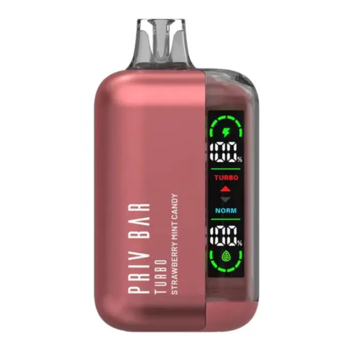 PRIV BAR 15000 PUFF STRAWBERRY MINT CANDY 5% SALT NIC